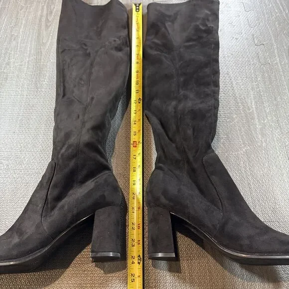 Marc Fisher Darton Over the Knee Black Faux Suede Boots Women's Size 9 - Picture 4 of 7